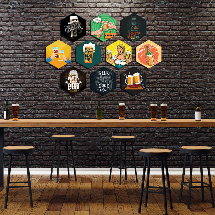 Tranh Formex 3D Chủ đề Beer Dán Tường Theo Phong Cách Đơn Giản Độc Lạ - Chuyên Dùng Để Trang Trí Mô Hình Quán Bia, Cafe, Quán Ăn, Quán Nhậu .
