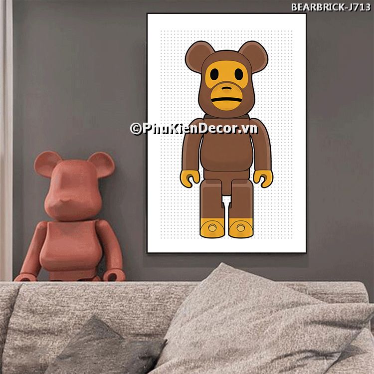 Tranh gấu Bear Brick kết hợp nhiều màu sắc nổi bật, tạo không gian tươi sáng Tranh gấu Bear Brick kết hợp nhiều màu sắc nổi bật, tạo không gian tươi sáng