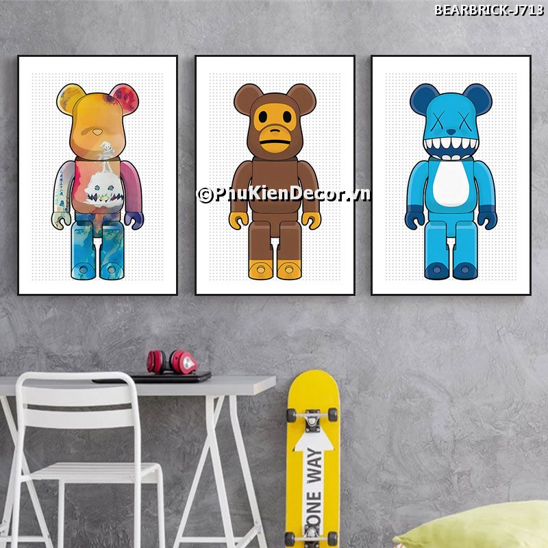 Tranh gấu Bear Brick kết hợp nhiều màu sắc nổi bật, tạo không gian tươi sáng Tranh gấu Bear Brick kết hợp nhiều màu sắc nổi bật, tạo không gian tươi sáng