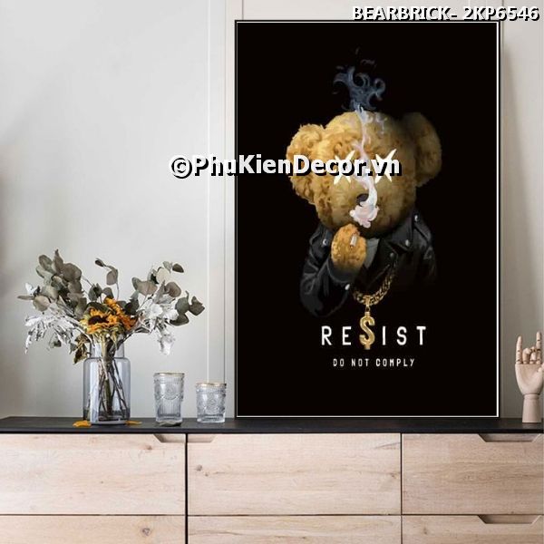 Tranh trang trí phong cách gấu Bear Brick tạo không gian hiện đại, khác biệt Tranh trang trí phong cách gấu Bear Brick tạo không gian hiện đại, khác biệt