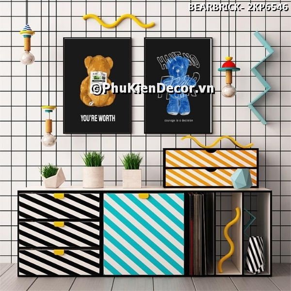 Tranh trang trí phong cách gấu Bear Brick tạo không gian hiện đại, khác biệt Tranh trang trí phong cách gấu Bear Brick tạo không gian hiện đại, khác biệt