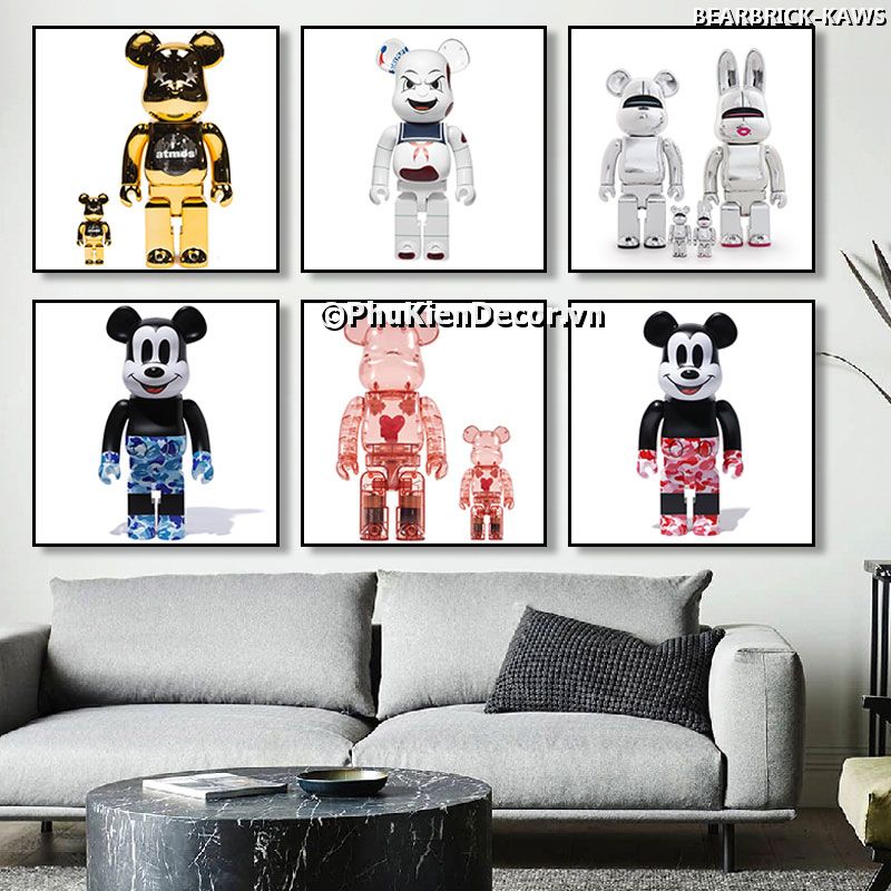 Tranh trang trí Gấu Kaws đáng yêu nổi tiếng, tô điểm cho không gian hiện đại, độc đáo Tranh trang trí Gấu Kaws đáng yêu nổi tiếng, tô điểm cho không gian hiện đại, độc đáo