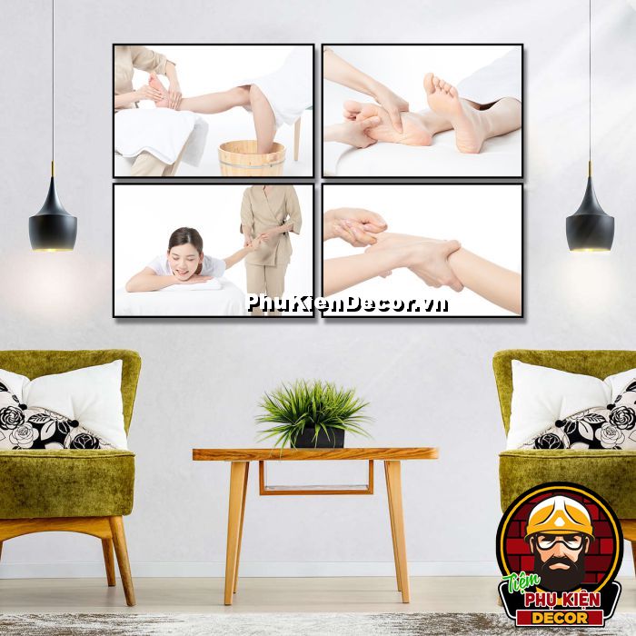 Tranh massage chân, bấm huyệt các dây thần kinh thư giãn Tranh massage chân, bấm huyệt các dây thần kinh thư giãn
