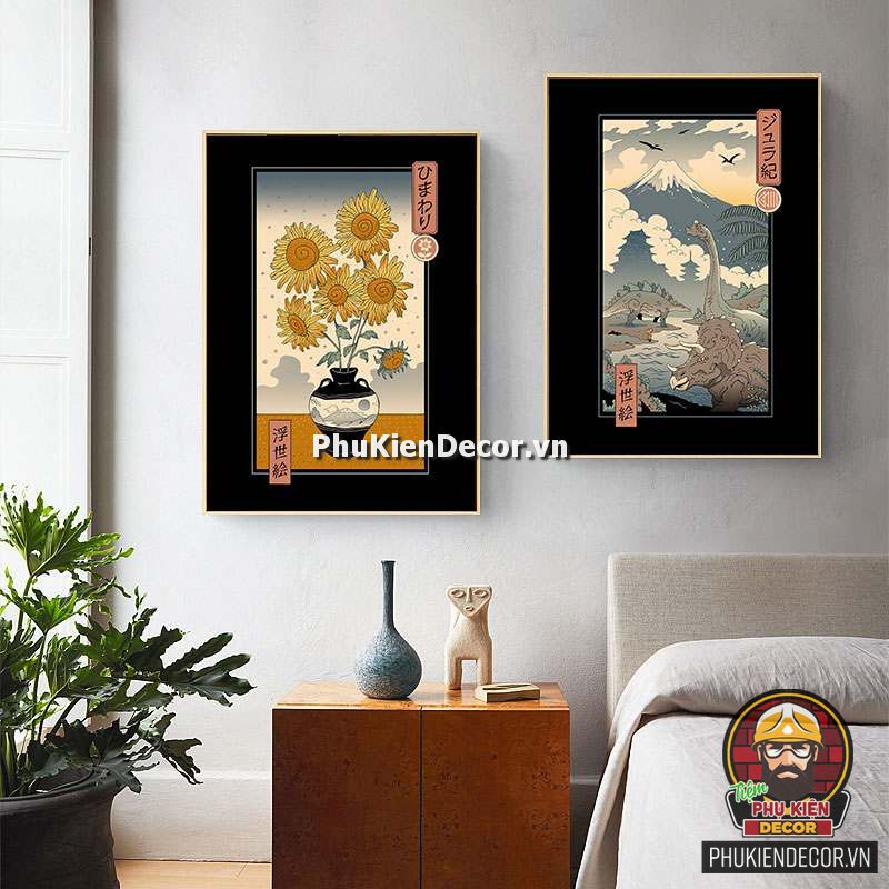 Tranh mèo chiến Bình Samurai Nhật Bản