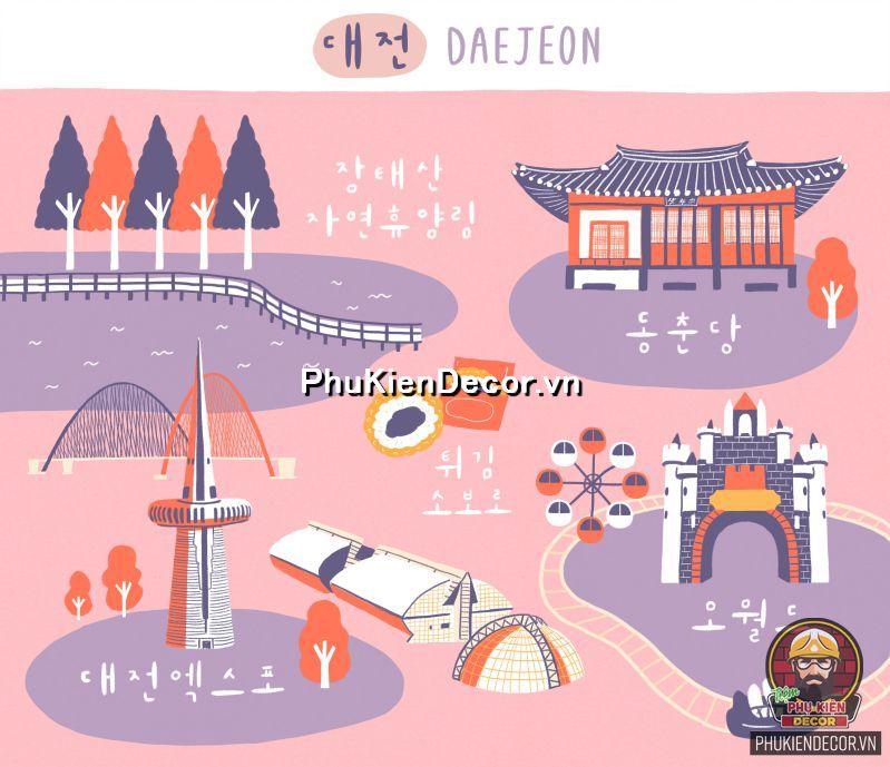 Tranh trang trí phong cảnh đất nước Hàn Quốc xưa và nay  Tranh trang trí phong cảnh đất nước Hàn Quốc xưa và nay