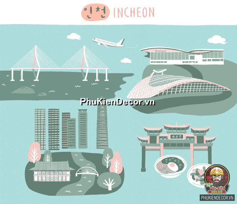 Tranh trang trí phong cảnh đất nước Hàn Quốc xưa và nay  Tranh trang trí phong cảnh đất nước Hàn Quốc xưa và nay