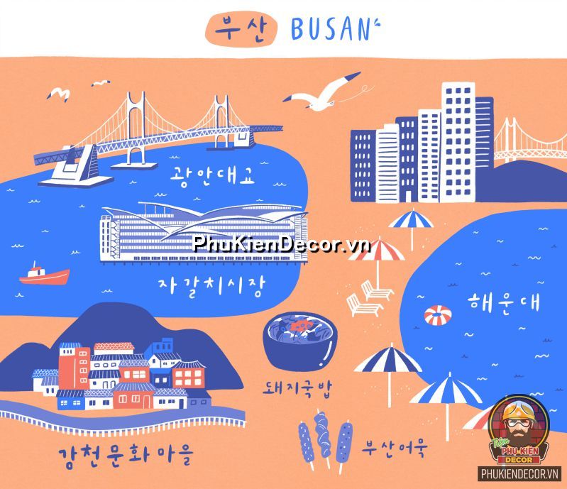 Tranh trang trí phong cảnh đất nước Hàn Quốc xưa và nay  Tranh trang trí phong cảnh đất nước Hàn Quốc xưa và nay