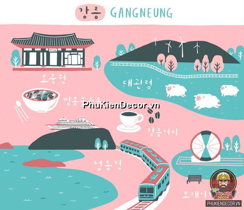 Tranh trang trí phong cảnh đất nước Hàn Quốc xưa và nay  Tranh trang trí phong cảnh đất nước Hàn Quốc xưa và nay