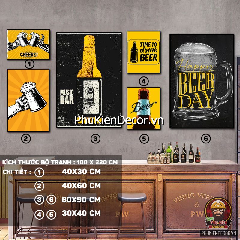 Tranh treo tường quán Bar tạo điểm nhấn cho quán Tranh treo tường quán Bar tạo điểm nhấn cho quán