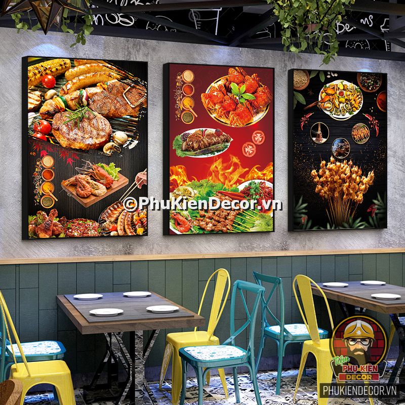Tranh quán nướng xiên que đẹp Tranh quán nướng xiên que đẹp