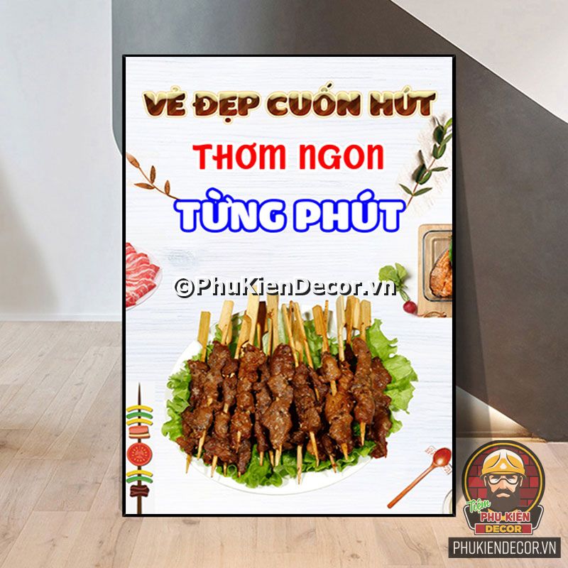 Tranh quán nướng xiên que ngon, hấp dẫn Tranh quán nướng xiên que ngon, hấp dẫn