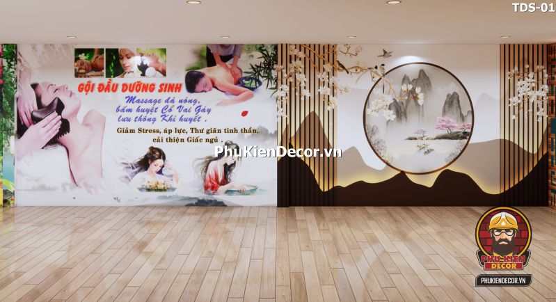 tranh dán tường 3D lam sóng sang trọng trang trí spa tranh dán tường 3D lam sóng sang trọng trang trí spa