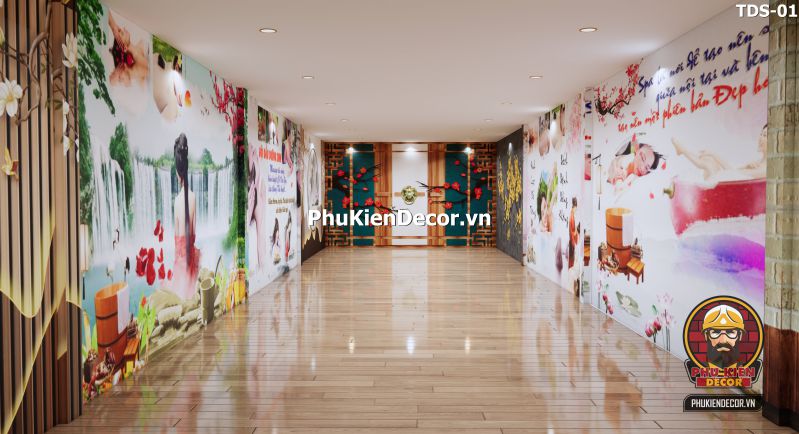 Trang trí không gian spa thư giãn với tranh dán tường massage Trang trí không gian spa thư giãn với tranh dán tường massage