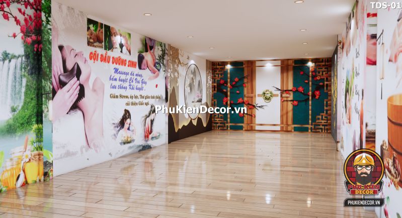 Trang trí không gian spa thư giãn với tranh dán tường massage Trang trí không gian spa thư giãn với tranh dán tường massage