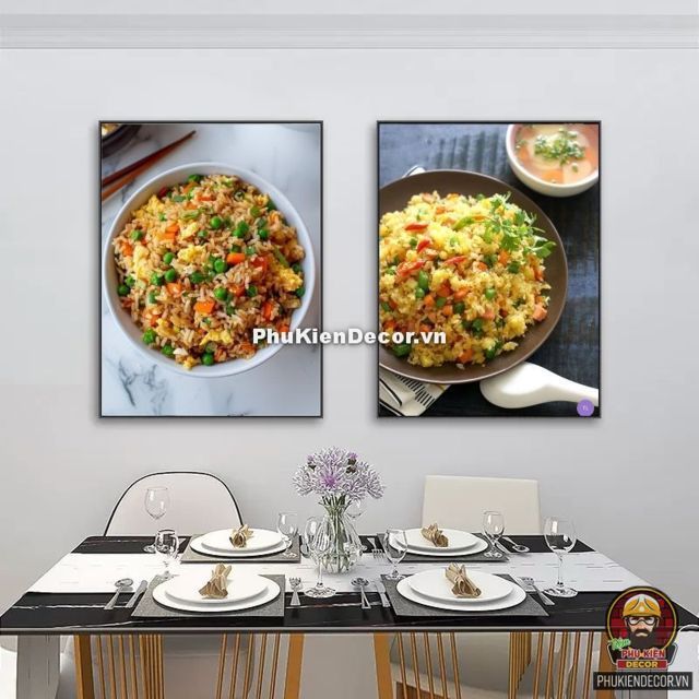 Tranh treo tường trang trí cơm chiên dương châu màu sắc nổi bật, hình ảnh chân thực hấp dẫn Tranh treo tường trang trí cơm chiên dương châu màu sắc nổi bật, hình ảnh chân thực hấp dẫn