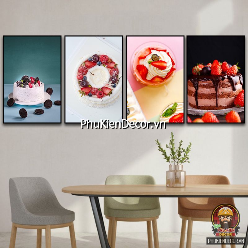 Bộ tranh trang trí cửa hàng bánh kem treo tường thông dụng hiện nay Bộ tranh trang trí cửa hàng bánh kem treo tường thông dụng hiện nay