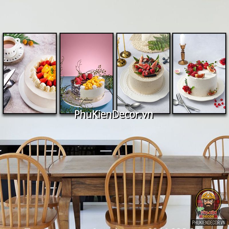 Bộ tranh trang trí cửa hàng bánh kem treo tường thông dụng hiện nay Bộ tranh trang trí cửa hàng bánh kem treo tường thông dụng hiện nay