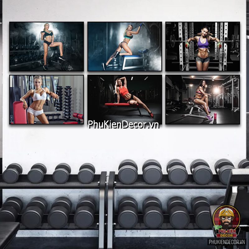 Tranh trang trí fitness đẹp mắt truyền cảm hứng đến những người học viên Tranh trang trí fitness đẹp mắt truyền cảm hứng đến những người học viên