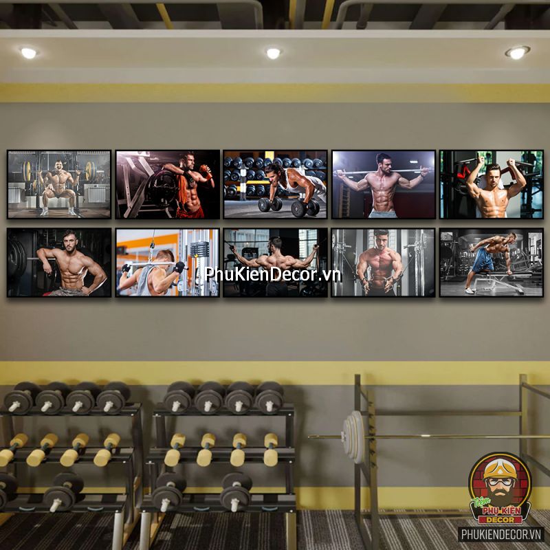 Tranh trang trí fitness đẹp mắt truyền cảm hứng đến những người học viên Tranh trang trí fitness đẹp mắt truyền cảm hứng đến những người học viên