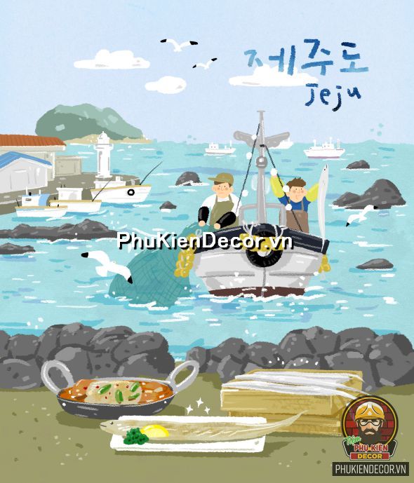 Tranh trang trí nhà hàng Hàn Quốc với chủ đề phong cảnh đẹp Tranh trang trí nhà hàng Hàn Quốc với chủ đề phong cảnh đẹp