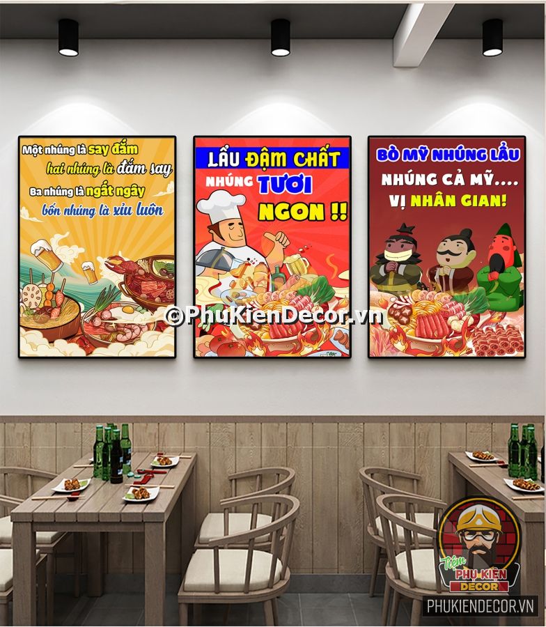 Tranh trang trí quán ăn, quán lẩu hấp dẫn Tranh trang trí quán ăn, quán lẩu hấp dẫn