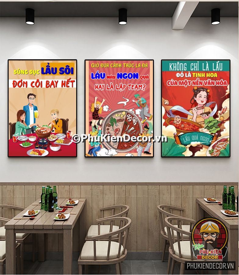 Tranh trang trí quán ăn, quán lẩu hấp dẫn Tranh trang trí quán ăn, quán lẩu hấp dẫn