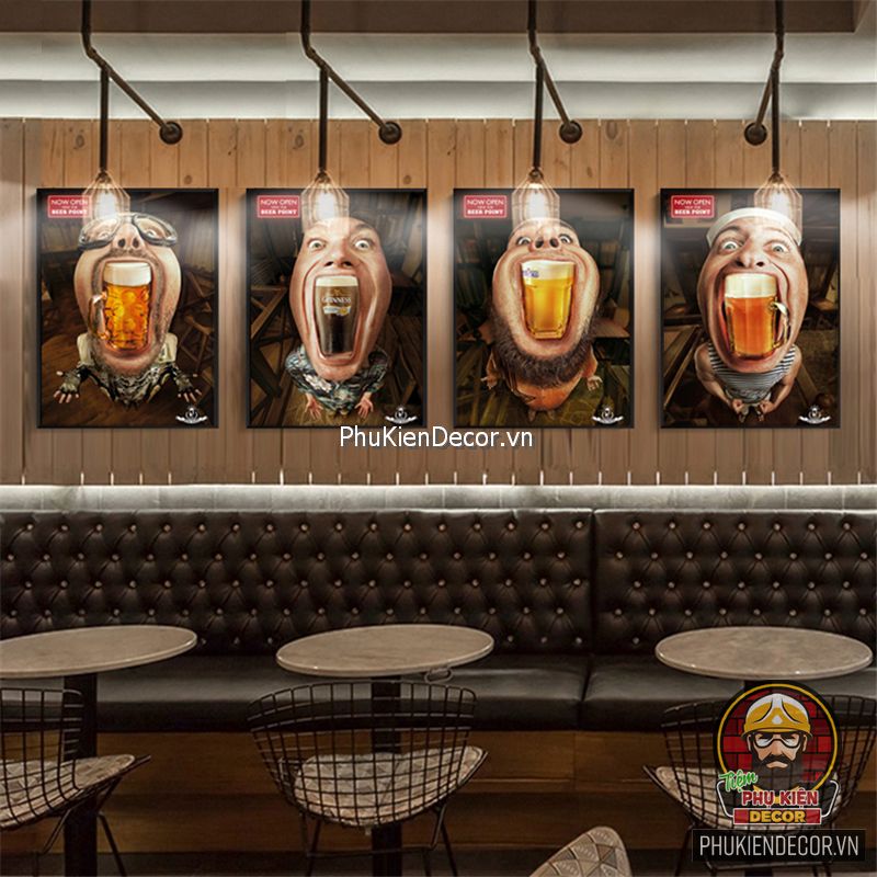 Bộ tranh hài hước trang trí quán Bia - Nhà hàng - Pub Bộ tranh hài hước trang trí quán Bia - Nhà hàng - Pub