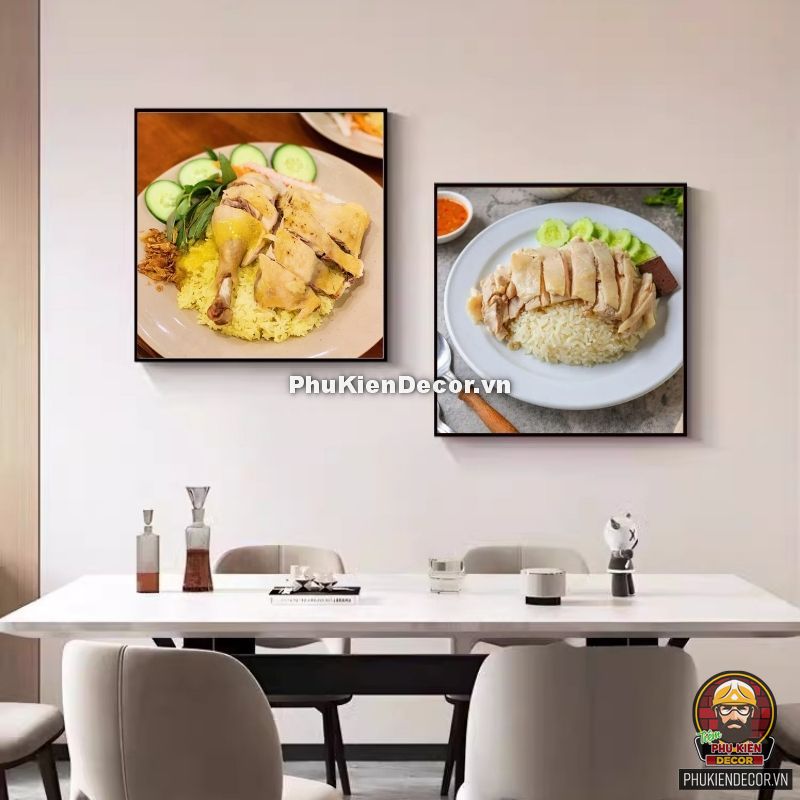 Tranh trang trí cơm gà luộc thu hút, lôi cuốn thực khách Tranh trang trí cơm gà luộc thu hút, lôi cuốn thực khách