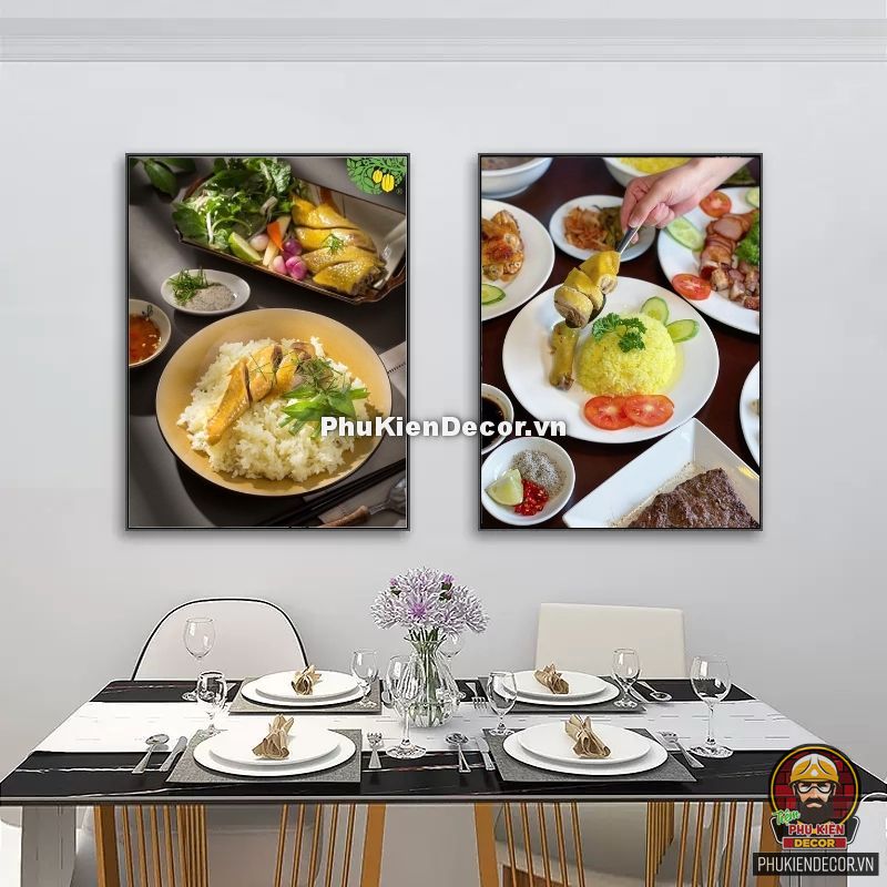 Tranh trang trí cơm gà luộc thu hút, lôi cuốn thực khách Tranh trang trí cơm gà luộc thu hút, lôi cuốn thực khách
