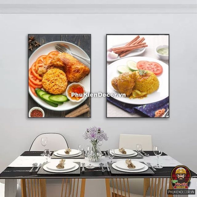 Tranh treo tường quán cơm gà xối mỡ là món ăn ngon phổ biến của người Việt Nam Tranh treo tường quán cơm gà xối mỡ là món ăn ngon phổ biến của người Việt Nam