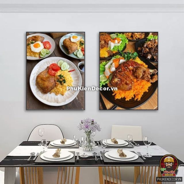 Tranh trang trí quán cơm gà xối mỡ nổi bật không gian quán ăn Tranh trang trí quán cơm gà xối mỡ nổi bật không gian quán ăn