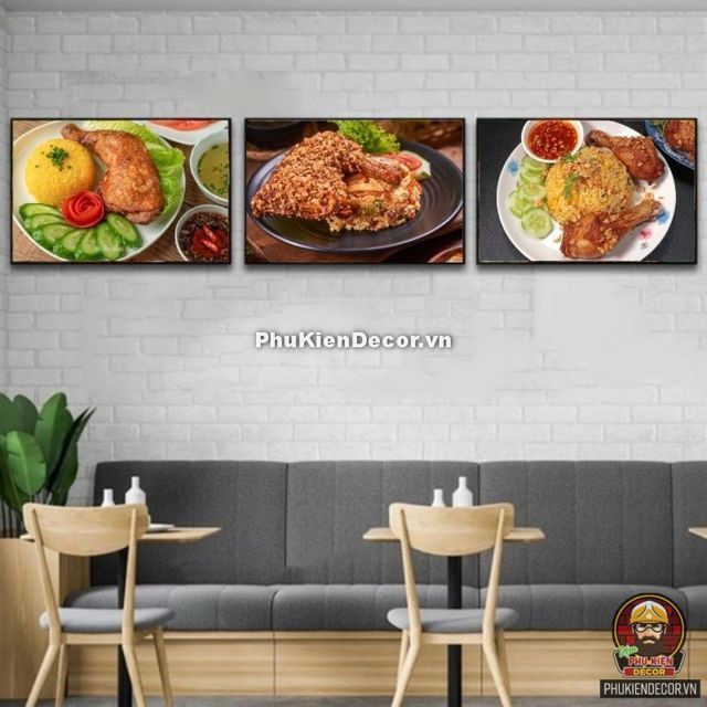 Tranh trang trí quán cơm gà xối mỡ nổi bật không gian quán ăn Tranh trang trí quán cơm gà xối mỡ nổi bật không gian quán ăn