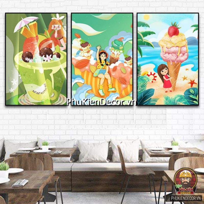 Các mẫu tranh trang trí quán kem dễ thương, vui nhộn được đông đảo các bạn trẻ đón nhận  Các mẫu tranh trang trí quán kem dễ thương, vui nhộn được đông đảo các bạn trẻ đón nhận
