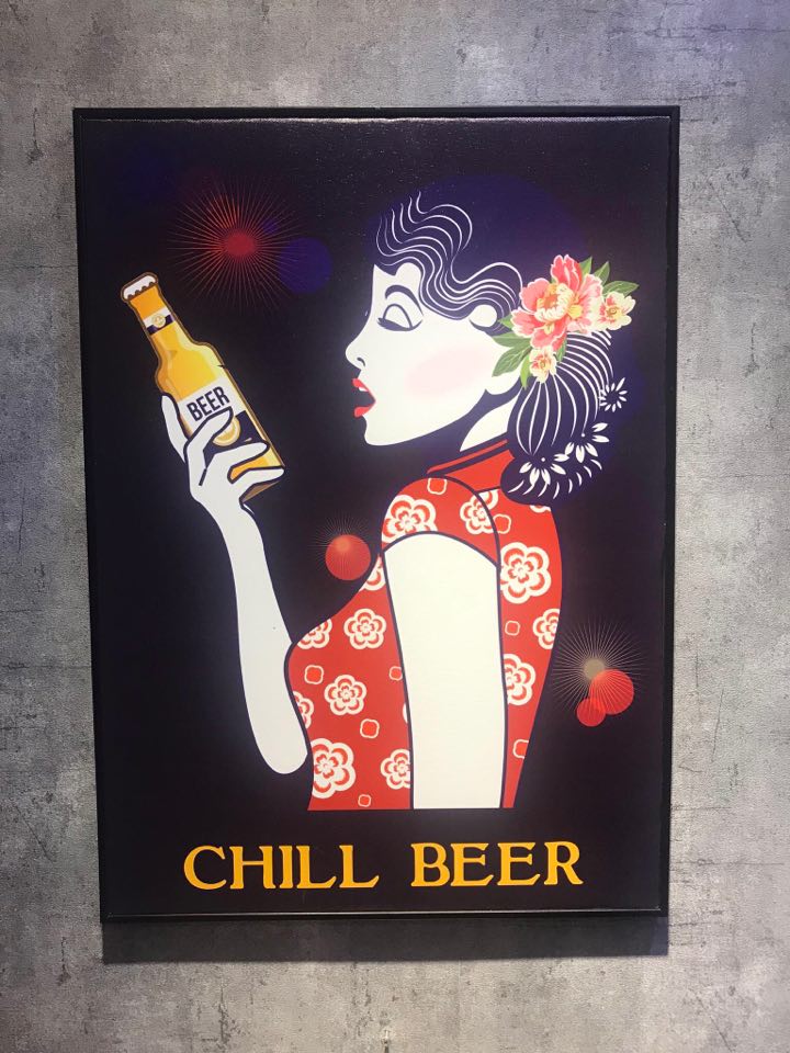 Tranh quán Cafe, Beer phong cách Hong Kong Tranh quán Cafe, Beer phong cách Hong Kong