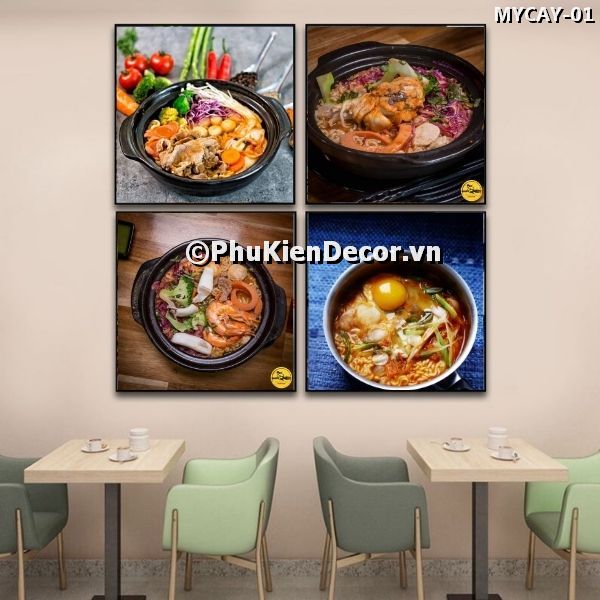 Tranh treo tường trang trí quán mỳ cay tạo điểm nhấn cho quán Tranh treo tường trang trí quán mỳ cay tạo điểm nhấn cho quán