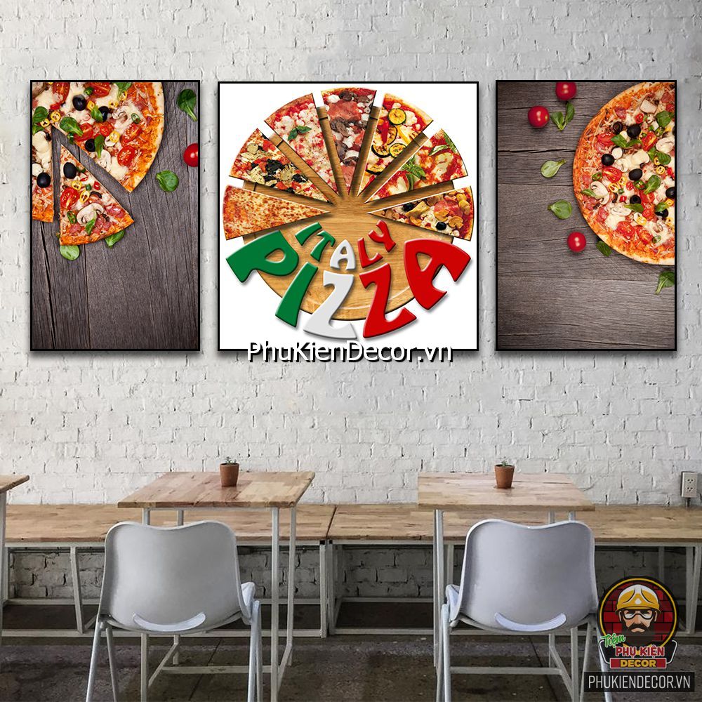 Mẫu tranh treo tường quán pizza tạo sự thẩm mỹ cao  Mẫu tranh treo tường quán pizza tạo sự thẩm mỹ cao
