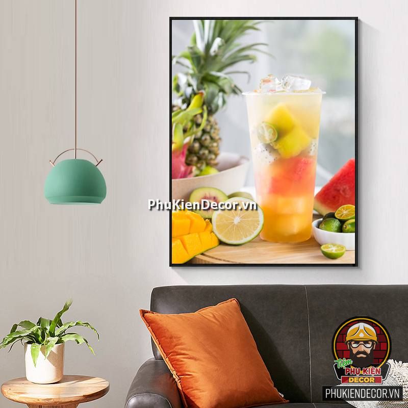 Hình ảnh tranh treo tường tiệm nước ép hiện đại Hình ảnh tranh treo tường tiệm nước ép hiện đại