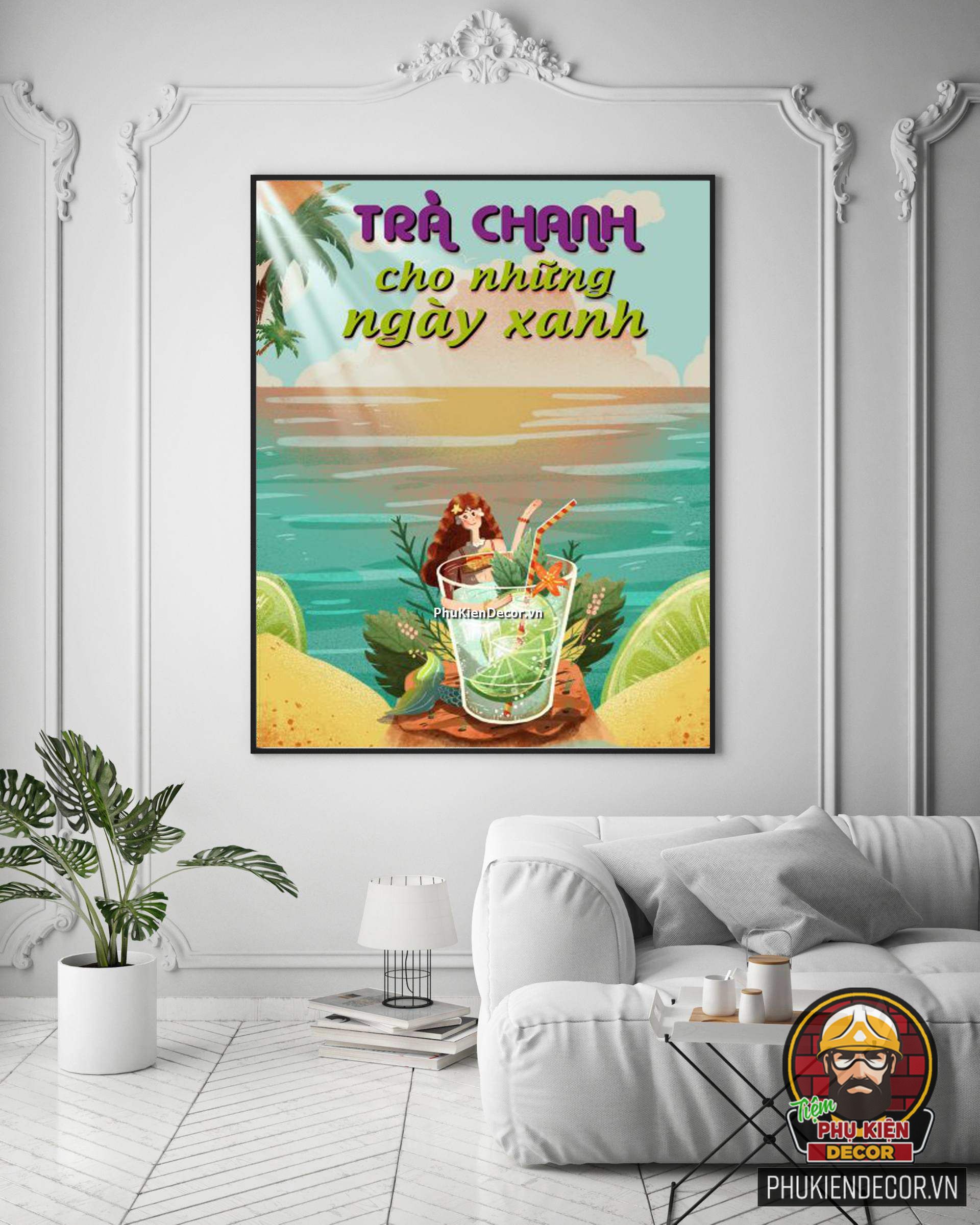 Tranh trang trí quán Trà chanh Tranh trang trí quán Trà chanh