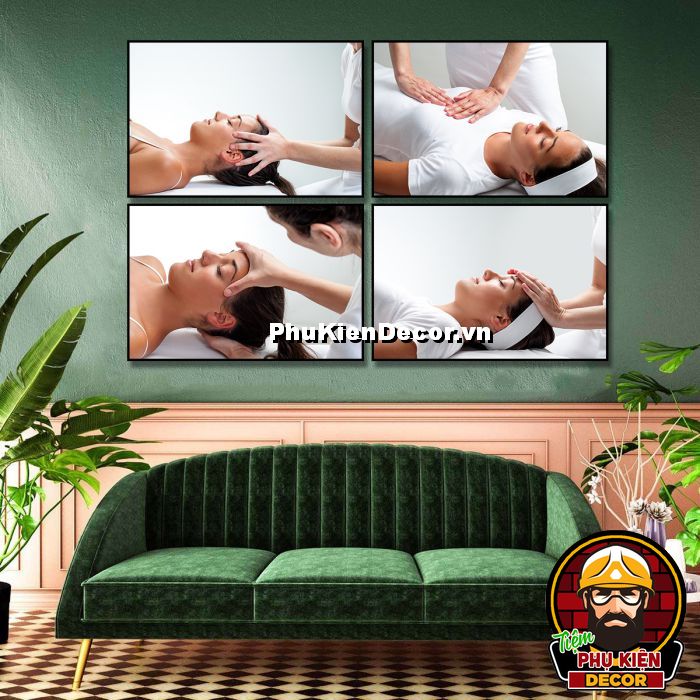 Tranh trang trí spa bố cục sắp xếp tinh tế tạo không gian gọn gàng, tối giản