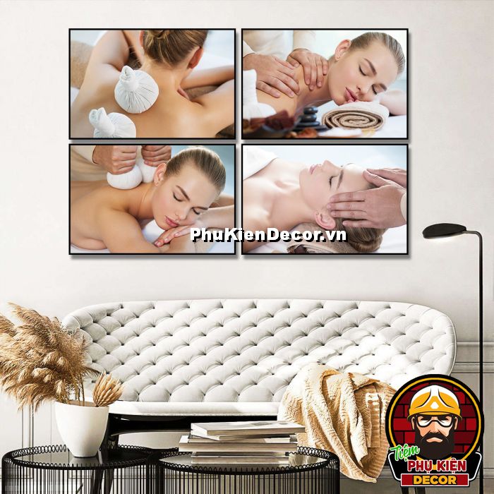 Tranh trang trí spa bố cục sắp xếp tinh tế tạo không gian gọn gàng, tối giản