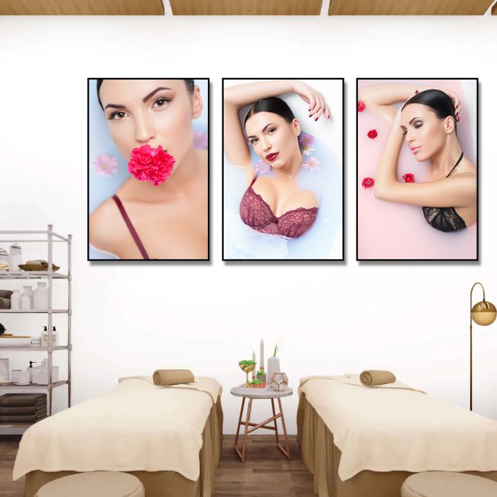 Tranh trang trí spa trừu tường, độc đáo tạo sự hấp dẫn cho không gian spa