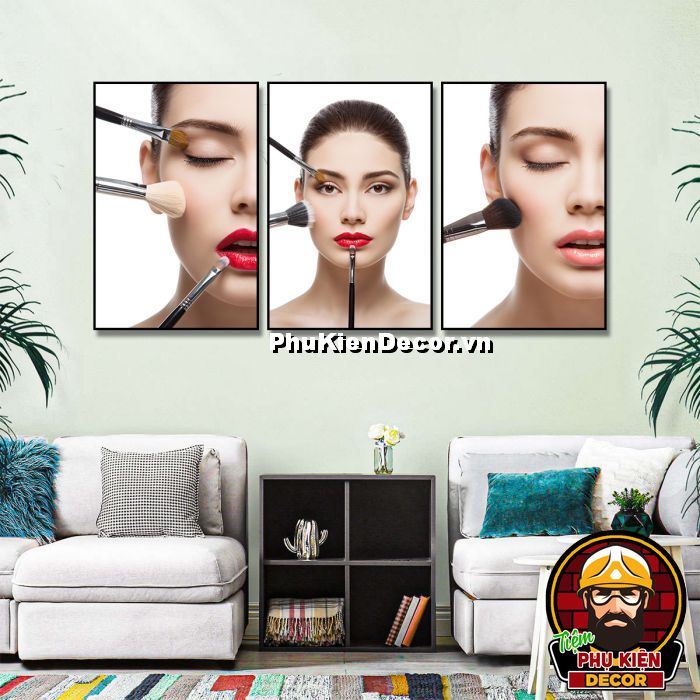Tranh trang trí tiệm làm đẹp mang màu sắc cổ diển pha trộn hiện đại Tranh trang trí tiệm làm đẹp mang màu sắc cổ diển pha trộn hiện đại
