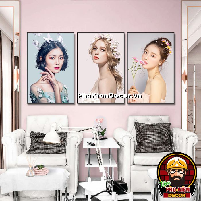 Tranh trang trí tiệm làm đẹp phong cách hiện đại, hợp thời Tranh trang trí tiệm làm đẹp phong cách hiện đại, hợp thời