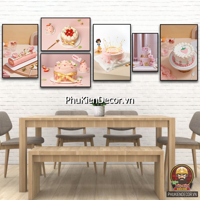 Mẫu tranh trang trí treo tường bánh kem tạo cảm giác ngon miệng Mẫu tranh trang trí treo tường bánh kem tạo cảm giác ngon miệng