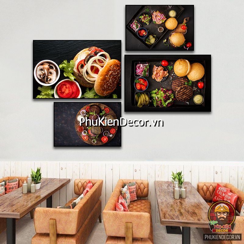 Cách trang trí tranh treo bánh hamburger tạo ấn tượng trong mắt khách hàng Cách trang trí tranh treo bánh hamburger tạo ấn tượng trong mắt khách hàng
