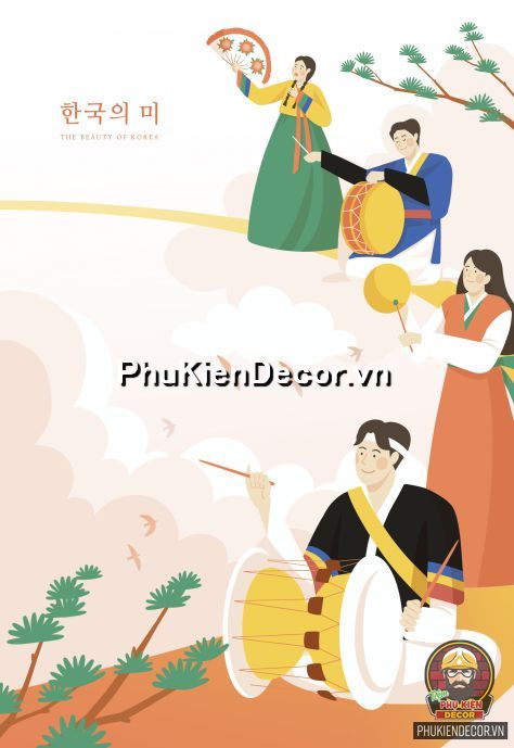 Tranh treo trang trí nam nhân Hàn Quốc trong trang phục truyền thống  Tranh treo trang trí nam nhân Hàn Quốc trong trang phục truyền thống