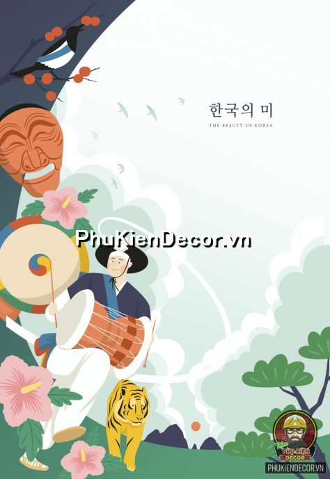 Tranh treo trang trí nam nhân Hàn Quốc trong trang phục truyền thống  Tranh treo trang trí nam nhân Hàn Quốc trong trang phục truyền thống