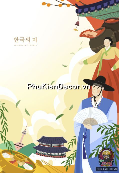 Tranh treo trang trí nam nhân Hàn Quốc trong trang phục truyền thống  Tranh treo trang trí nam nhân Hàn Quốc trong trang phục truyền thống