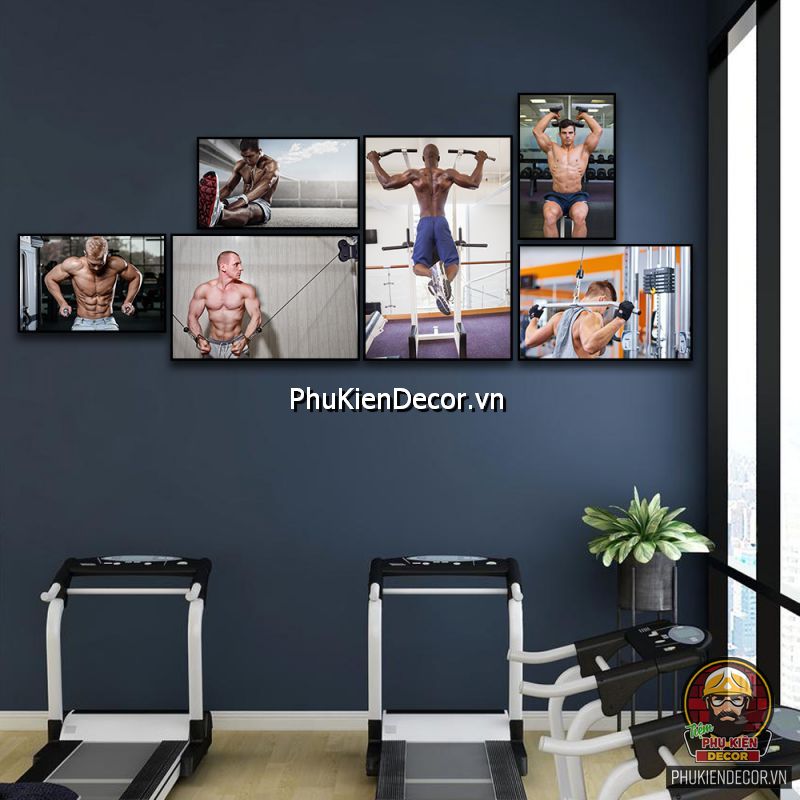 Sử dụng tranh treo phòng tập gym phong cách đương đại, tối giản Sử dụng tranh treo phòng tập gym phong cách đương đại, tối giản