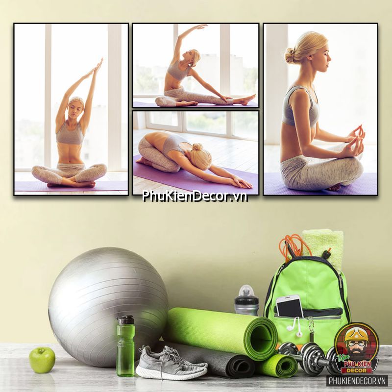 Cách trang trí tranh treo phòng tập yoga phong cách đương đại, tối giản Cách trang trí tranh treo phòng tập yoga phong cách đương đại, tối giản